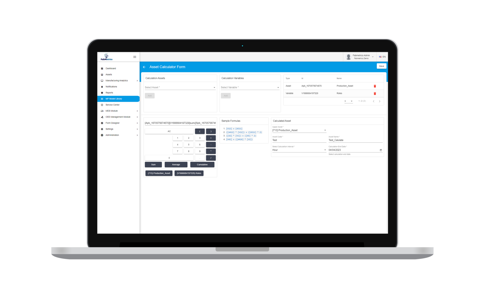 FabMetrics Software Lab